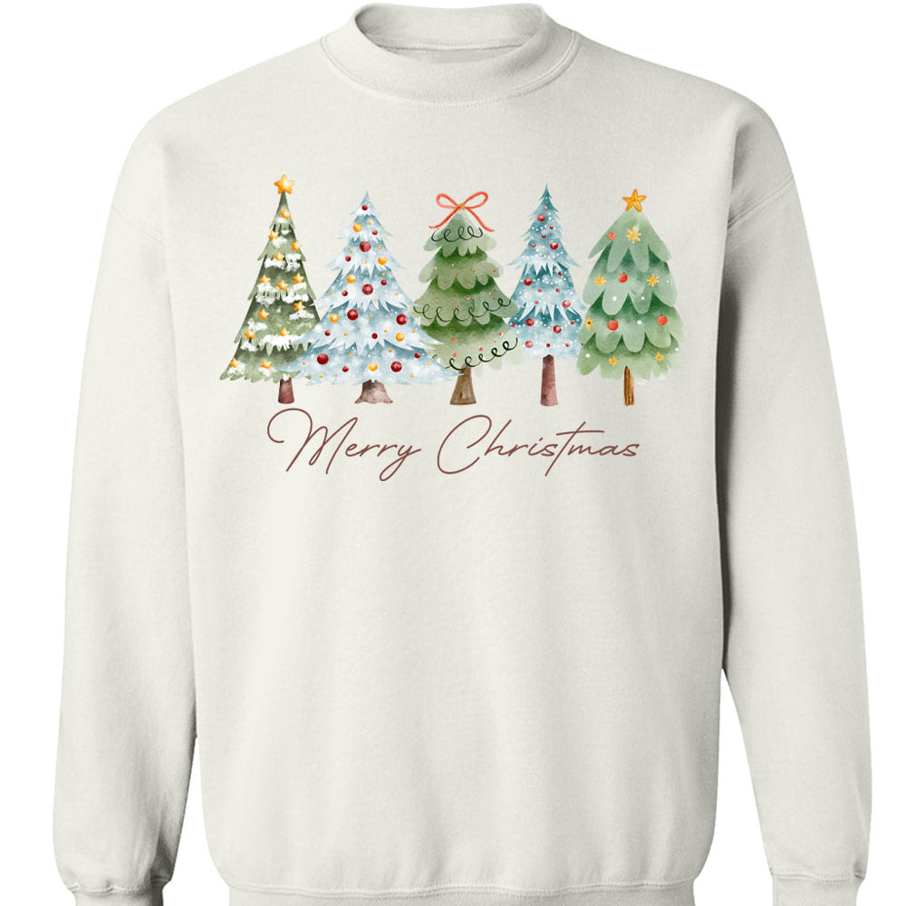 Merry Christmas Shirt, Vintage Xmas Holiday Sweater, Christmas Tree Sweatshirt T1639