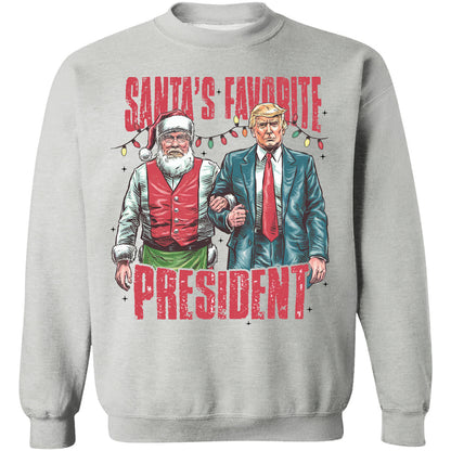 Santa's Favorite President Shirt, Humorous Trump Christmas Sweatshirt, Republican Sweater C1614 - GOP