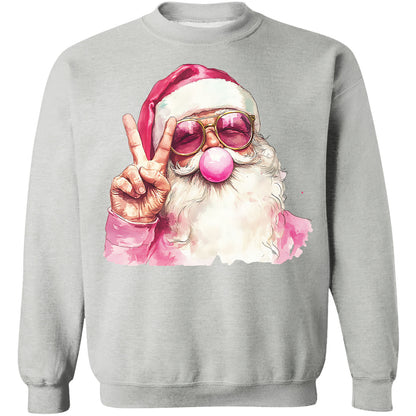 Retro Santa Christmas Blowing Bubble, Vintage Merry Christmas Sweater, Funny Santa With Sunglasses Xmas Holiday Sweatshirt C1633
