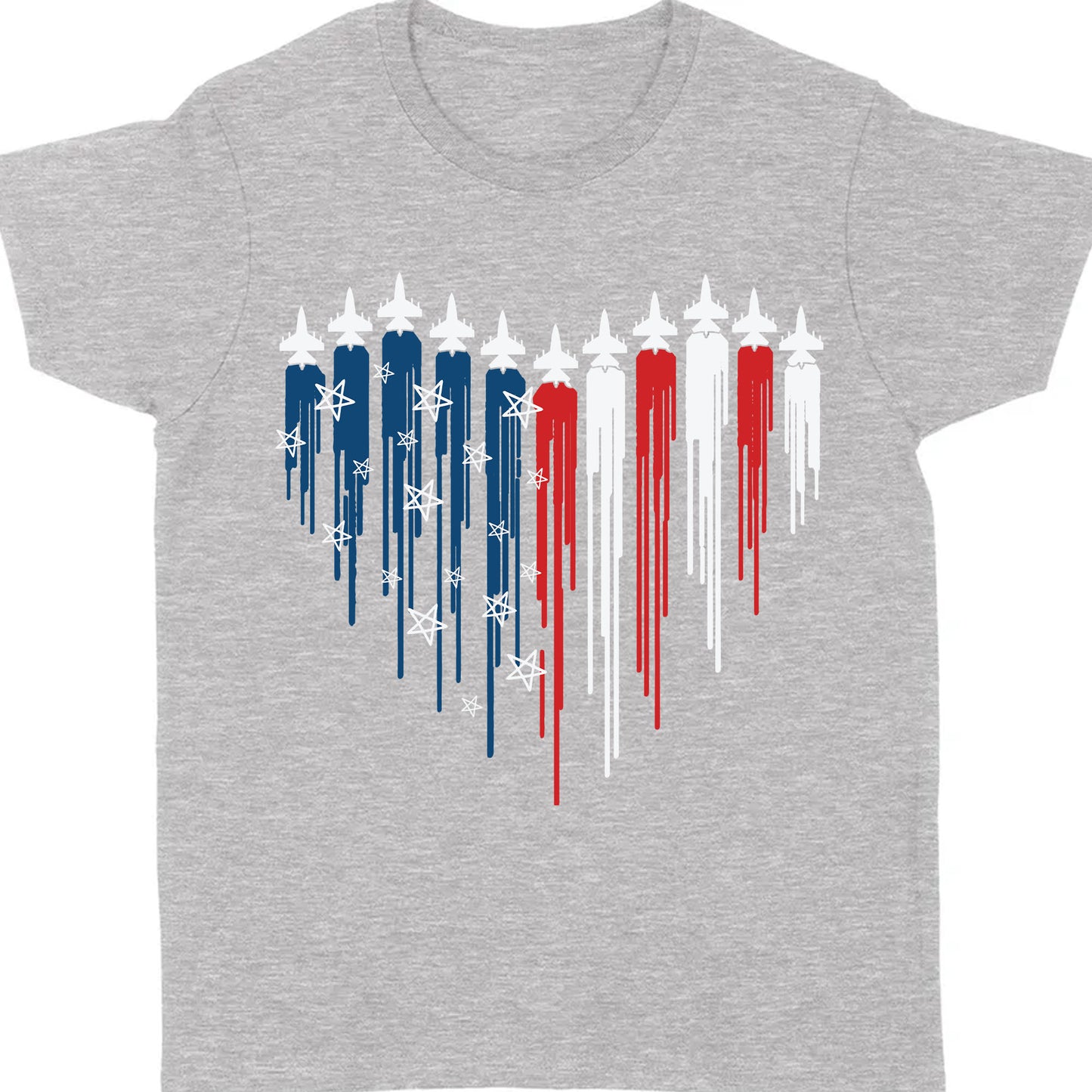 Fighter Jet Airplane American Flag Unisex Shirt | Red White Blue Shirt | Independence Day Shirt | 4th of July Shirt Dark C1059