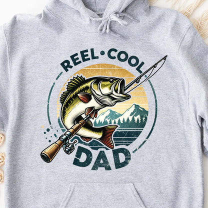 Reel Cool Dad Fishing Shirt – Retro Bass Fishing T-Shirt for Men | Father's Day Gift, Funny Fishing Dad Shirt, Dad Birthday Gift 682288