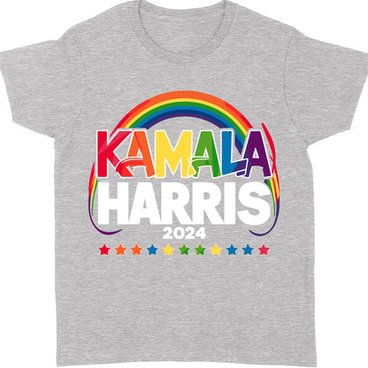 Rainbow Kamala Harris Shirt | Kamala Harris 2024 Shirt | Democrat Shirt Dark T1450 - KH2