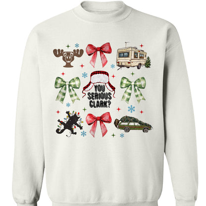 Christmas Coquette Bow Shirt, Retro Christmas Sweater, Funny Xmas Holiday Sweatshirt T1656