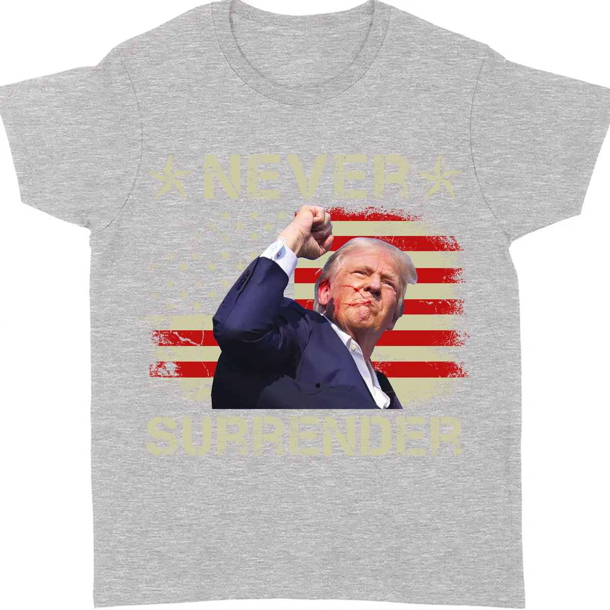 Never Surrender | Trump Fight 2024 Shirt Pennsylvania Rally | Trump Supporters Shirt Dark T1157 - GOP