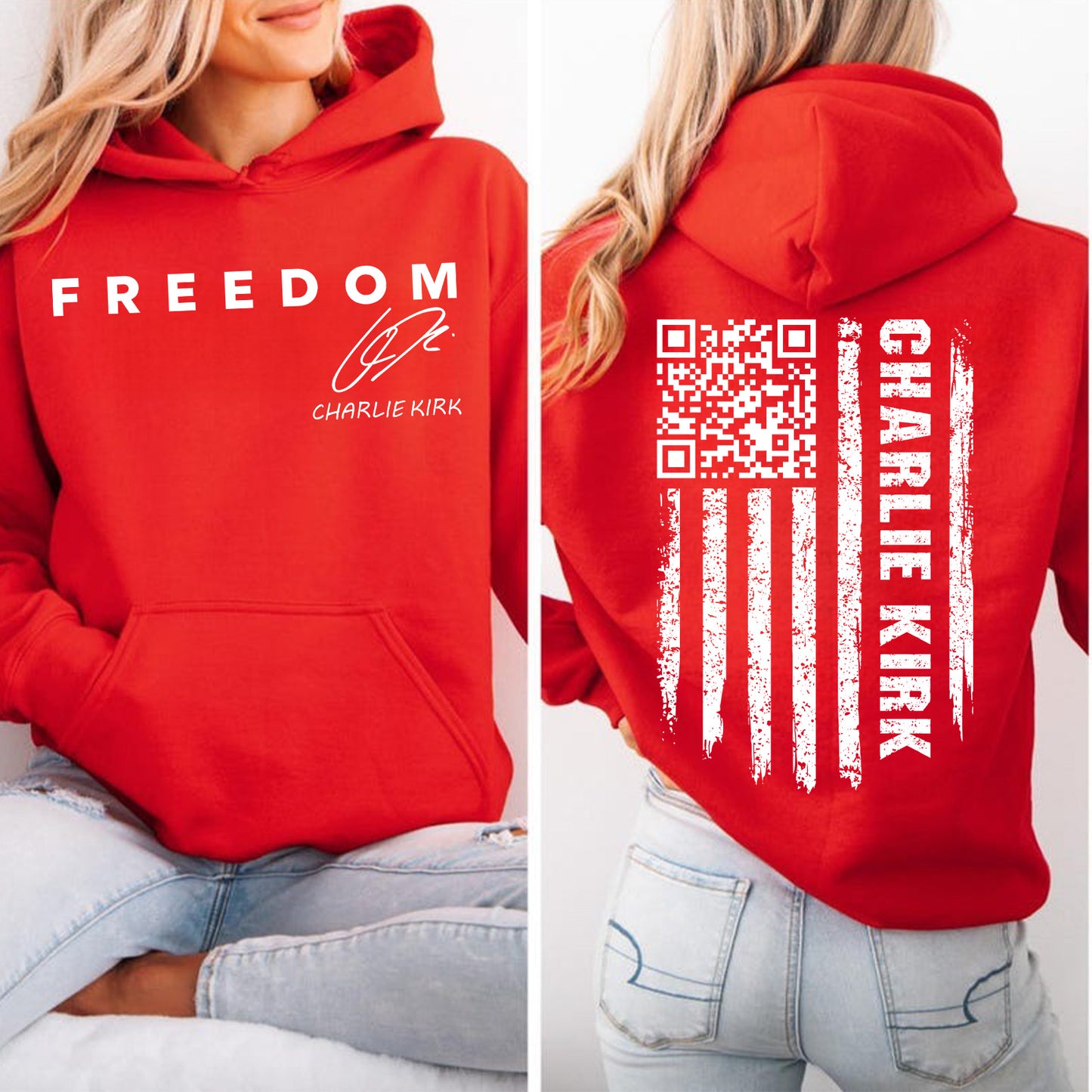 QR Code Charlie Kirk Shirt | Justice Charlie Kirk Memorial Front & Back Shirt 683130