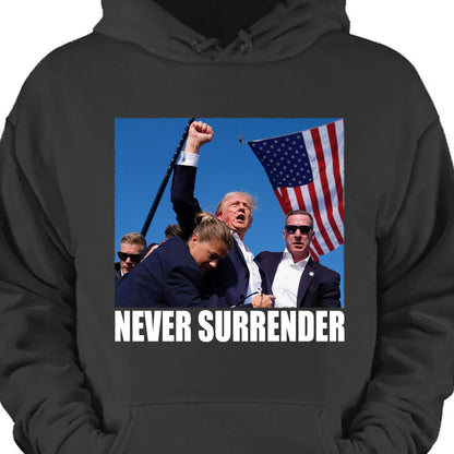 Trump Never Surrender | Trump Fight 2024 Shirt Pennsylvania Rally | Shirt Dark C1121 - GOP