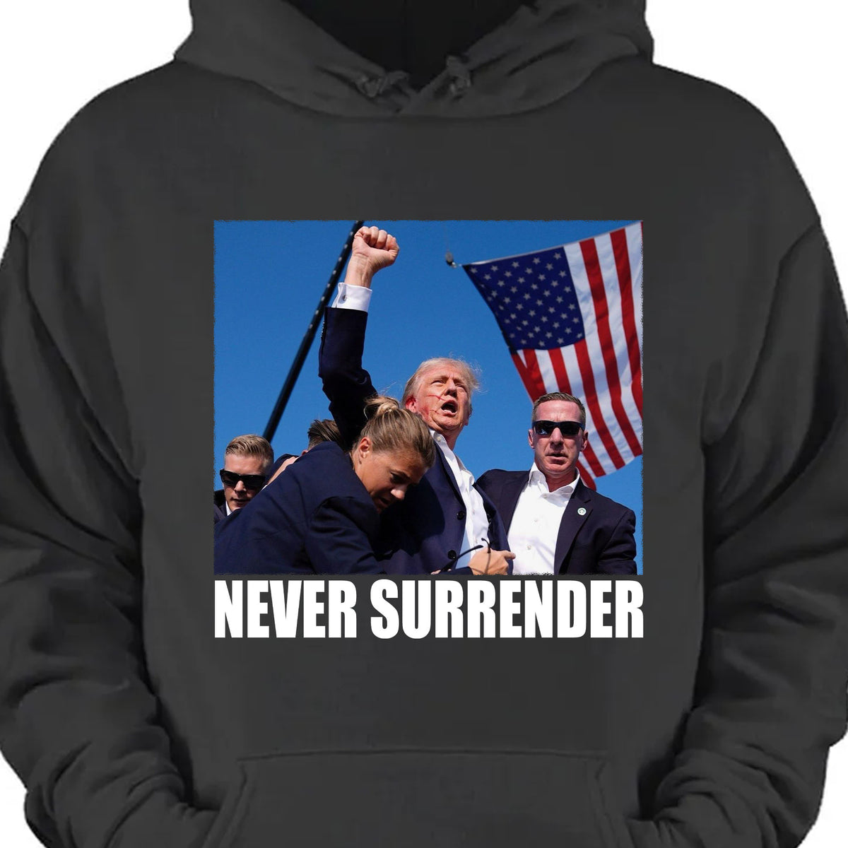 Trump Never Surrender | Trump Fight 2024 Shirt Pennsylvania Rally | Shirt Dark C1121 - GOP