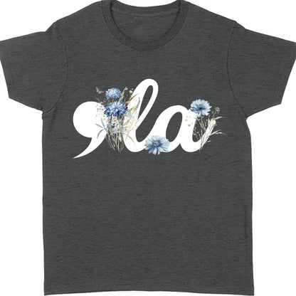 Floral Comma La Shirt | Kamala Harris Shirt | Democrat Shirt Dark T1582 - KH2