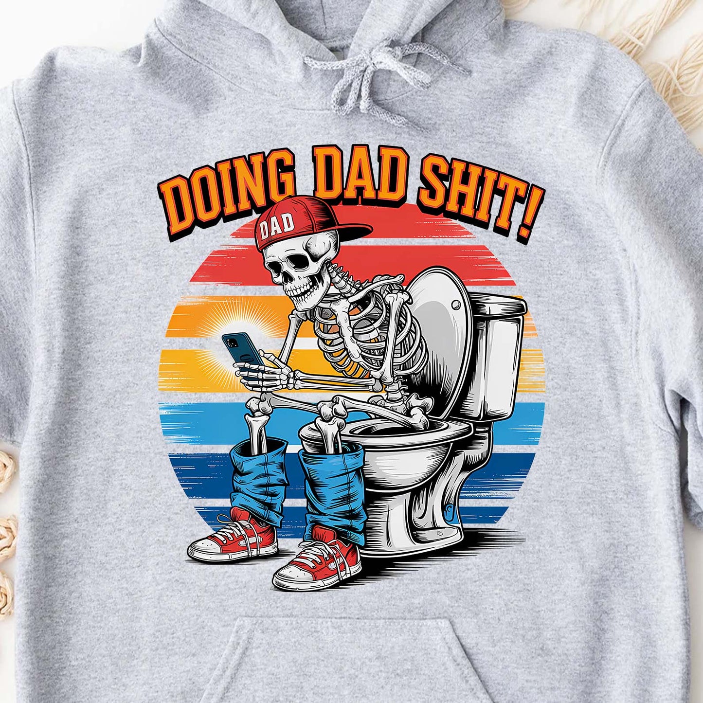 Doing Dad Shit Shirt | Funny Skeleton Dad T-Shirt | Trendy Father’s Day Gift for Men, Retro Dad Life Tee 682261