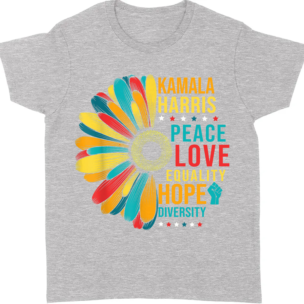 Kamala Harris Peace Love Equality Hope Diversity, Womens Power, Madam President, Kamala Harris 2024 Shirt, Democrat Shirt Dark T1370 - KH2