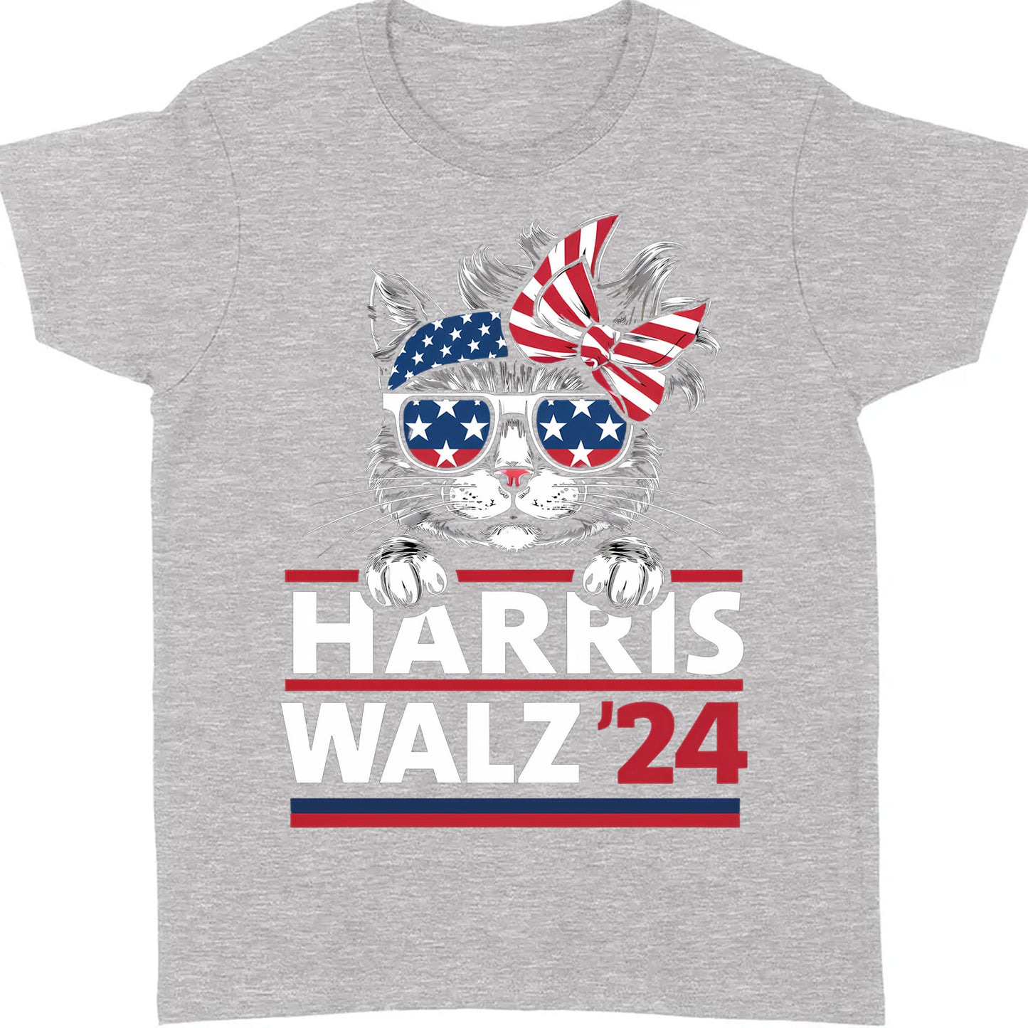 Cat Harris Walz 2024 Shirt | Kamala Harris 2024 Shirt | Democrat Shirt Dark T1402 - KH2