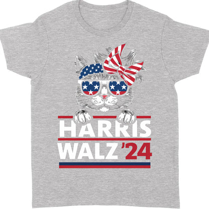 Cat Harris Walz 2024 Shirt | Kamala Harris 2024 Shirt | Democrat Shirt Dark T1402 - KH2