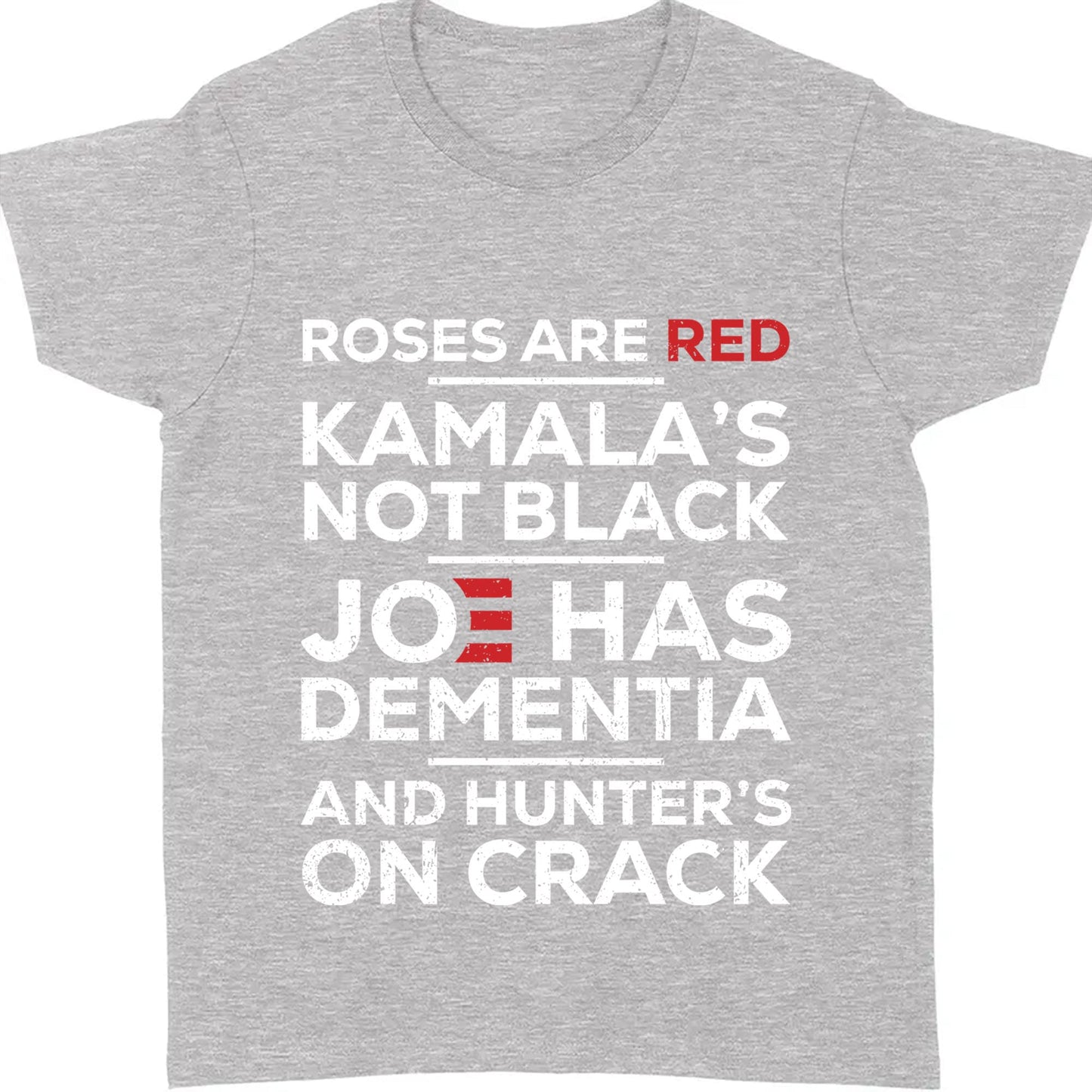 Roses Are Red Kamala Not Black | Kamala Harris 2024 Shirt | Joe Biden Dementia Shirt | Election 2024 Shirt Dark T1568 - KH2