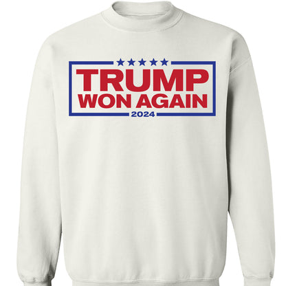 Trump Won Again 2024 Patriotic, MAGA, Republican President Trump Shirt Bright T1701 - GOP