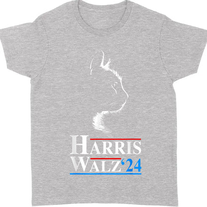 Harris Walz 2024 Cat Shirt | Cat Funny VP Vice President Election | Kamala Harris 2024 Shirt | Democrat Shirt Dark T1408 - KH2