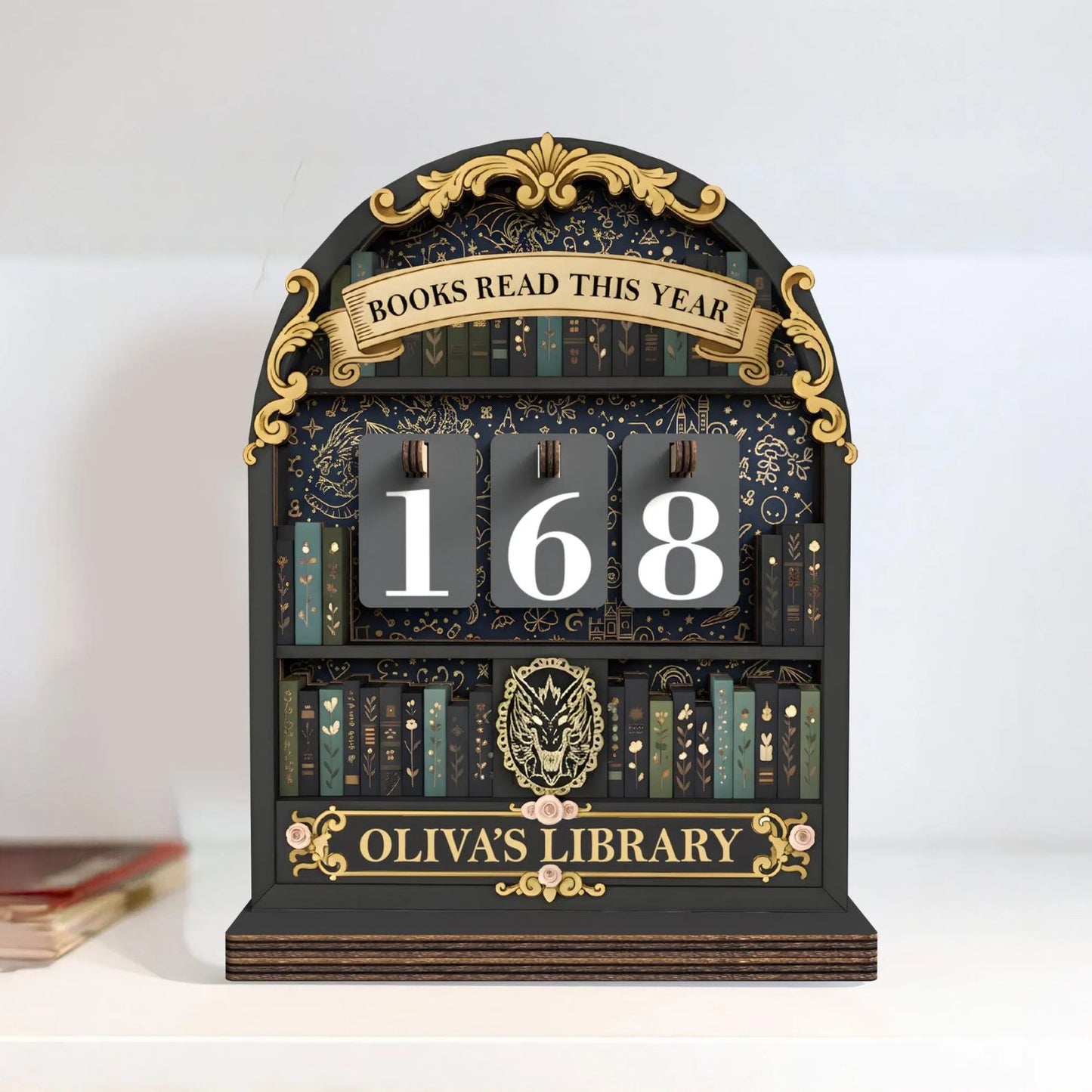 Vintage Book Read Tracker, Personalized Book Lover Gift, Reading Tracker, Books Read This Year Counter, Reading Lover Gift, Library Decor