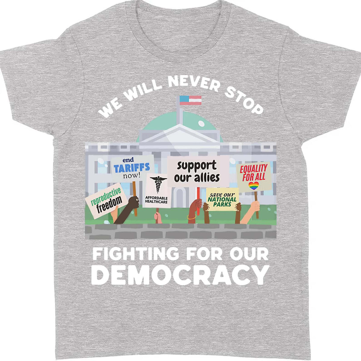 We Will Never Stop Fighting Shirt – 8647 Anti Trump And Resist MAGA Shirt, Political Activism Dark Shirt 682220