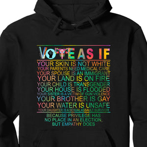 Vote as if Tshirt | Human Rights Shirt | LGBT Rights Gift | Womens Rights Shirt | Kamala Harris 2024 Shirt Dark T1540 - KH2