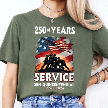 250 Years Of Service Semiquincentennial Shirt | Happy 250th Birthday USA | Patriotic 4th Of July Tee | America 250th Anniversary | Independence Day Shirt 682491
