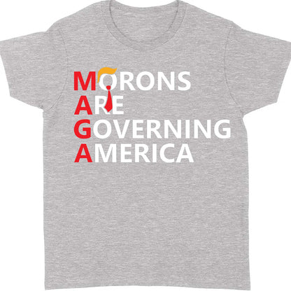 Morons Are Governing America Shirt – 8647 Anti Trump Political Protest Tee, Resist Statement Dark Shirt 682184