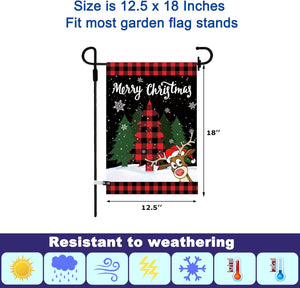 Seasonal Garden Flags Set of 12 Double Sided 12 X 18 Inch Yard Flags, Small Garden Flags for Outside, Fall Winter Halloween Christmas Outdoor Flags, Holiday Garden Flags for All Seasons