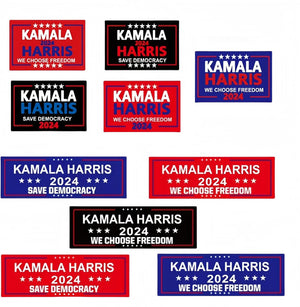 10 Pack Kamala Harris for President 2024 Car Bumper Stickers - Includes 4X6 and 3X9 Inch Waterproof Decals