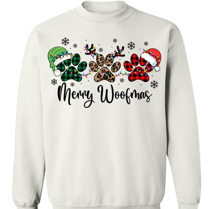 Merry Woofmas Sweatshirt, Pet Lovers Christmas Sweatshirt, Happy Christmas Ugly Sweatshirt - K1491