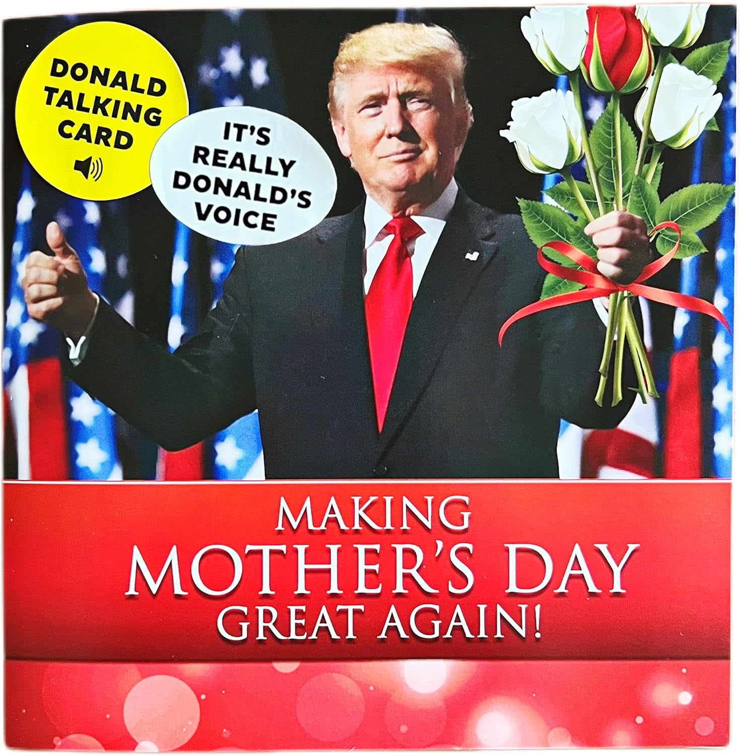 TALKING Trump Mothers Day Card GOP - Funny Mothers Day Card, Trump'S REAL Voice, Mothers Day Gifts from Husband, Mothers Day Cards for Mom, Mothers Day Card Funny, Mothers Day Card for Wife with Envelope