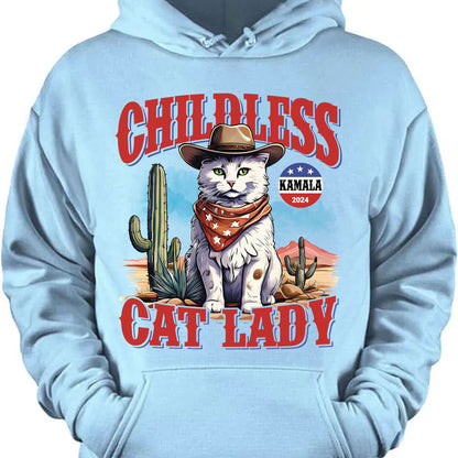 Childless Cat Lady Shirt | Kamala Harris 2024 Shirt | Democrat Shirt Bright T1239 - KH2