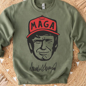 Trump MAGA Hat Cartoon Shirt, Trump MAGA Sweatshirt, Republican Sweater T1588 - GOP