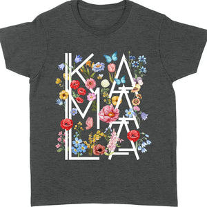 Florals Kamala Shirt | Kamala Harris 2024 Shirt | Democrat Shirt Dark T1512 - KH2