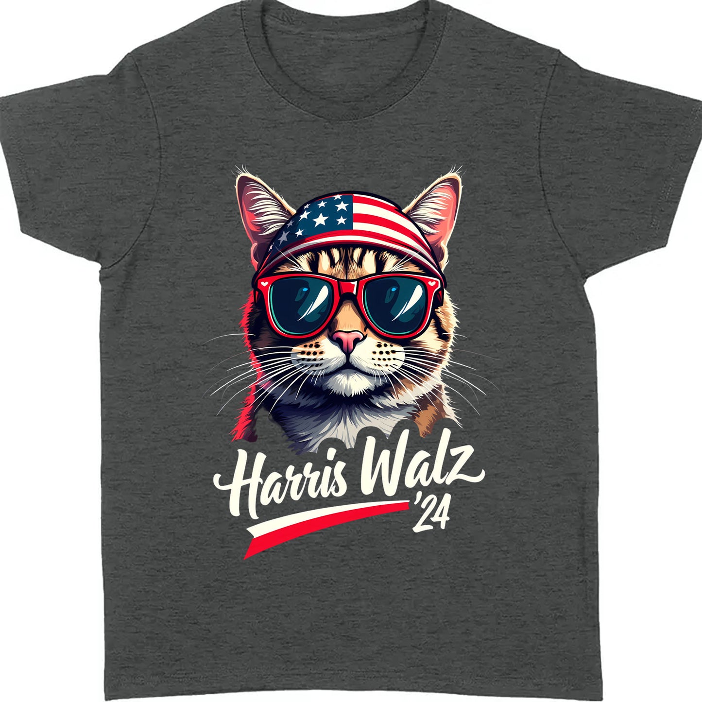 Cat Harris Walz 2024 Shirt | Kamala Harris 2024 Shirt | Democrat Shirt Dark T1400 - KH2