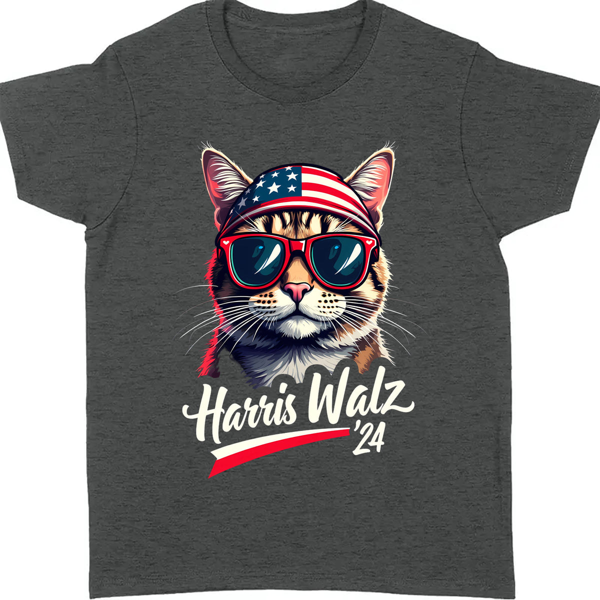 Cat Harris Walz 2024 Shirt | Kamala Harris 2024 Shirt | Democrat Shirt Dark T1400 - KH2