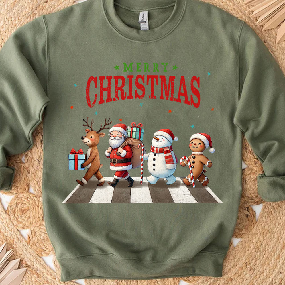 Merry Christmas Shirt, Cute Christmas Elements Sweater, Xmas Holiday Sweatshirt T1641