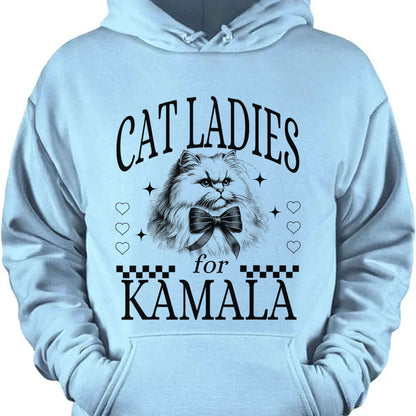 Cat Ladies For Kamala Shirt | Kamala Harris 2024 Shirt | Democrat Shirt Bright T1238 - KH2