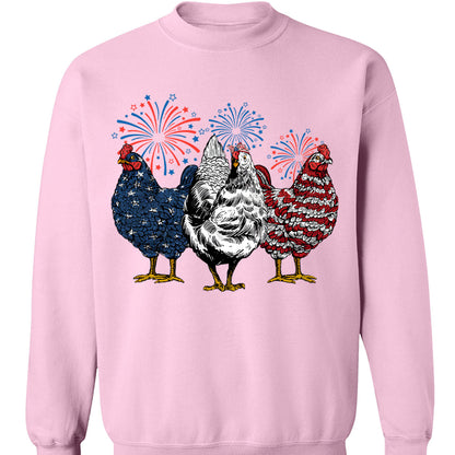 Patriotic USA Chicken Unisex Shirt | Independence Day Shirt | Retro American 4th Of July Shirt Bright C1068