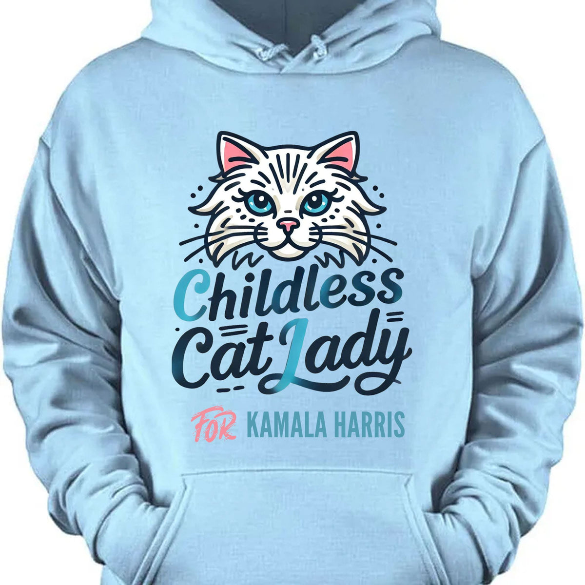 Childless Cat Lady For Kamala Shirt | Kamala Harris 2024 Shirt | Democrat Shirt Bright T1415 - KH2