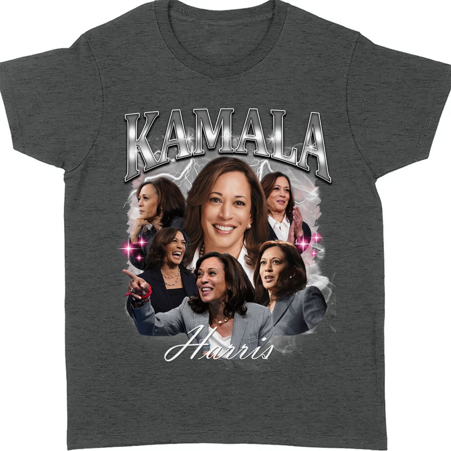 Kamala Harris 2024 Bootleg Shirt, Kamala Harris Vintage Photo Shirt, Kamala Harris Retro 90s Shirt, Democrat Shirt Dark T1371 - KH2
