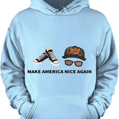 Make America Nice Again Harris Walz Shirt | Kamala Harris 2024 Shirt | Democrat Shirt Bright T1406 - KH2