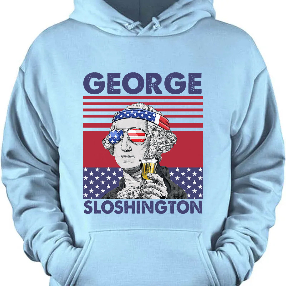 George Sloshington Funny 4th Of July Drinking Shirt Bright T1190