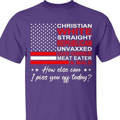 Christian White Straight Republican Shirt | Donald Trump Homage Shirt | Donald Trump Fan Front Shirt T939 - GOP