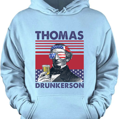 Thomas Drunkerson Funny 4th Of July Drinking Shirt Bright T1187