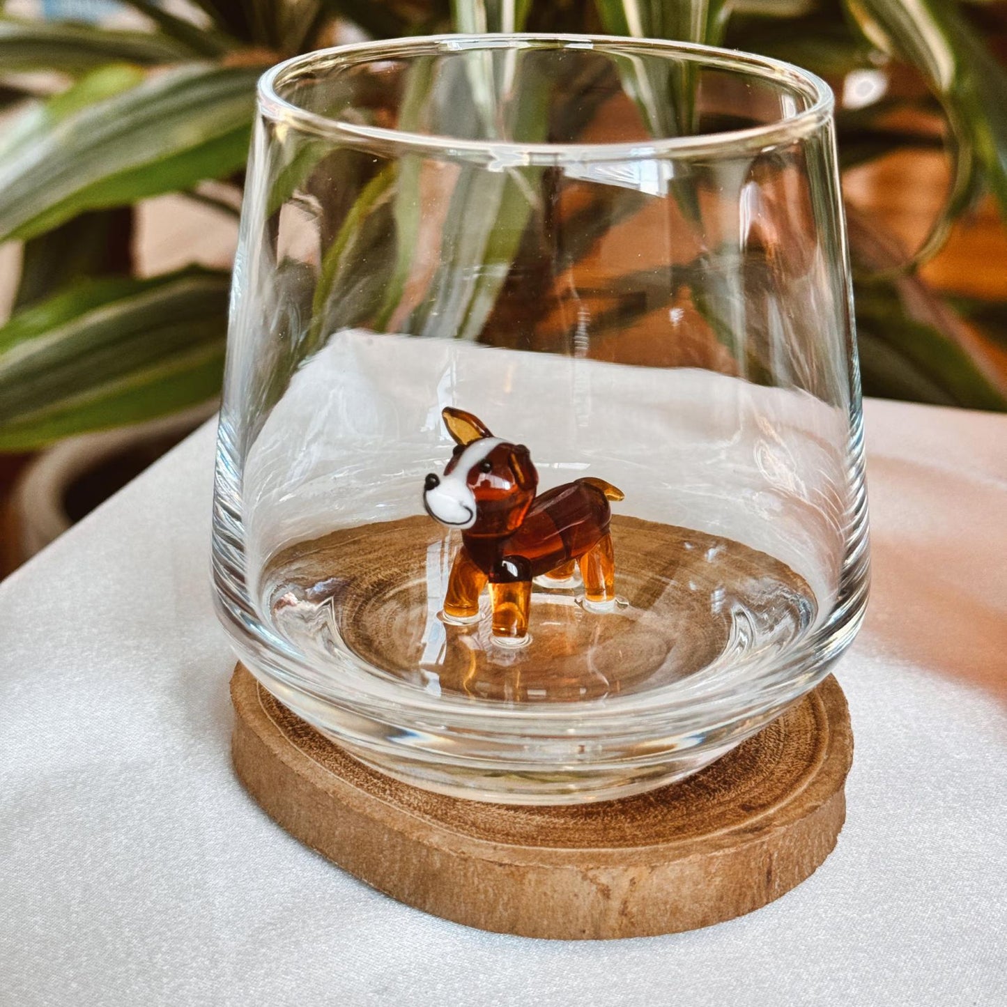 Dog Figurine Glass Cup | Tiny Dog Wine Glasses | Stemless Wine Glass | Dog Lover Gift | 3D Dog Cup 683939