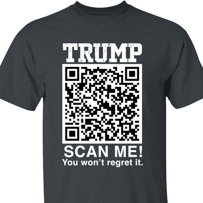 QR President Trump Dance Shirt, Scan Me You Won't Regret, Funny Qr Scan me, 45/47 Trump Dancing Code Shirt Dark 681887 - GOP
