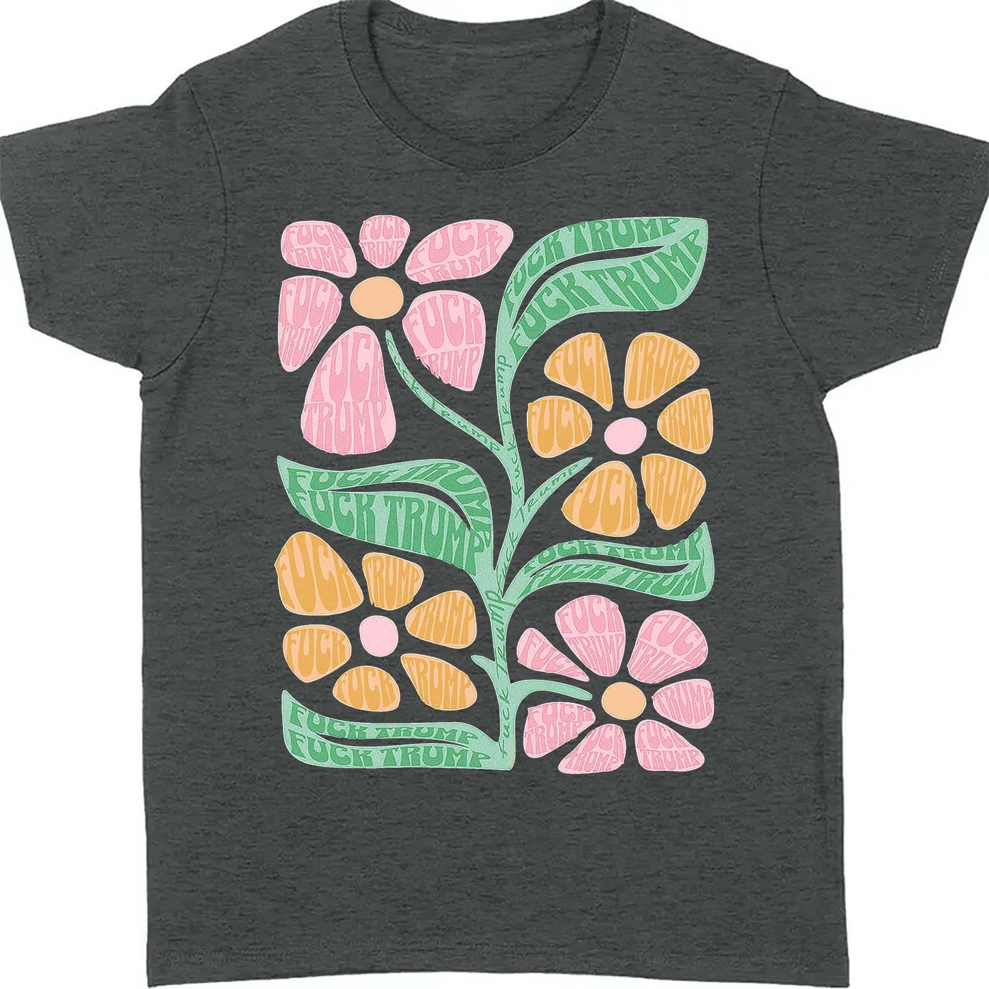 Subtle Floral 8647 Anti Trump Shirt – Progressive Fuck Trump Tee For Democrats And Pro-Democracy Supporters Dark Shirt 682197