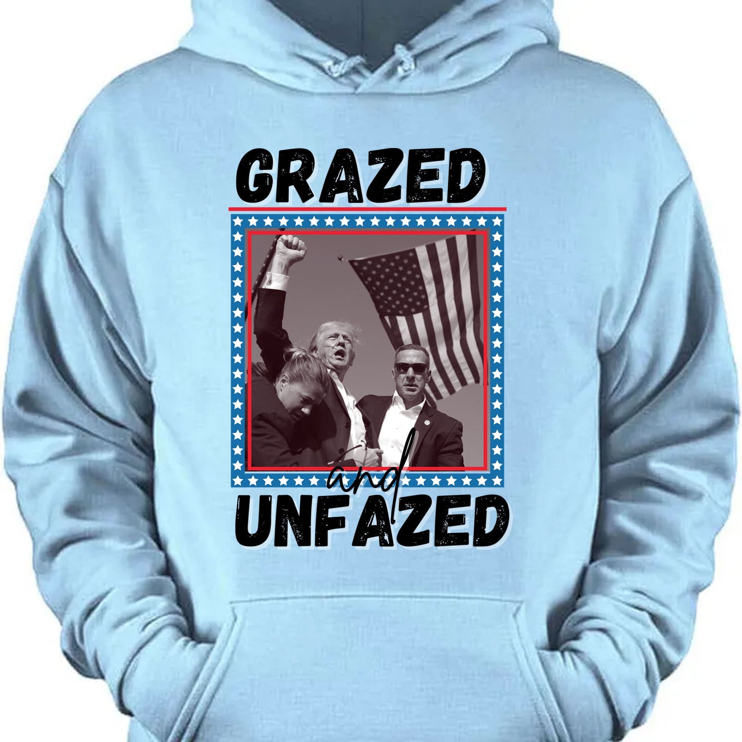 Grazed And Unfazed | Trump Fight 2024 Shirt | Trump Pennsylvania Rally | Trump Supporters Shirt Bright T1163 - GOP