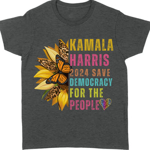 Kamala Harris Save Democracy For The People Shirt | Kamala Harris 2024 Shirt | Democrat Shirt Dark T1397 - KH2