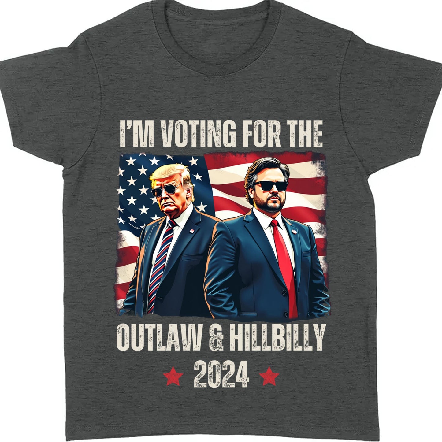 I'm Voting For The Outlaw And The Hillbilly 2024 Shirt | Trump Vance Shirt | Trump Supporters Shirt Dark T1560 - GOP