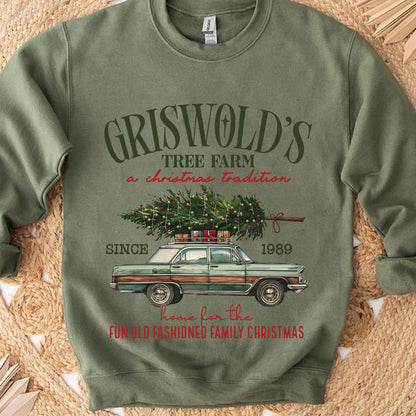 Griswold Christmas Tree Farm Shirt, Christmas Vacation Sweater, Retro Family Christmas Sweatshirt T1651