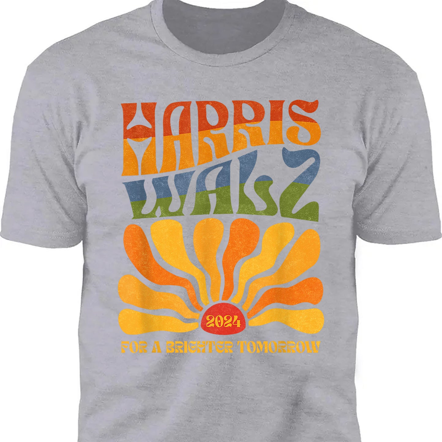 Harris Walz 2024 For A Brighter Tomorrow Boho Aesthetic | Kamala Harris 2024 Shirt | Democrat Shirt Dark T1419 - KH2